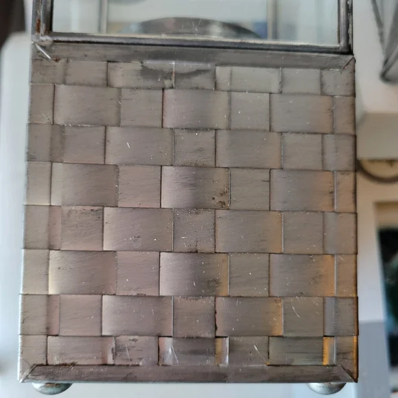 2 NIB Iron & Glass Basket Weave Candle Holders ~ Made in Mexico ~ Pretty! - Picture 7 of 16